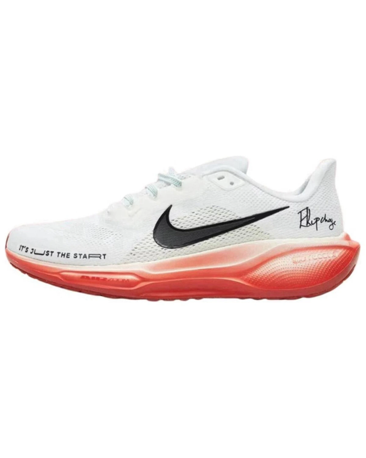Nike Pegasus 41 унисекс кроссовки белые с красными вставками картинка