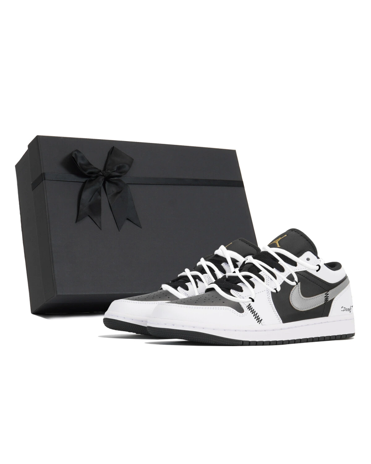 Jordan Air Jordan 1 унисекс кроссовки черно-белые износостойкие картинка