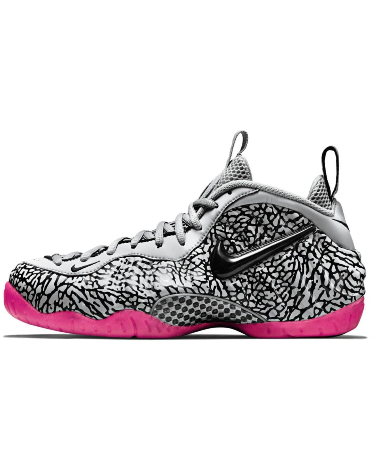 Nike Foamposite Pro Elephant Print мужские баскетбольные кроссовки серо-розовые картинка