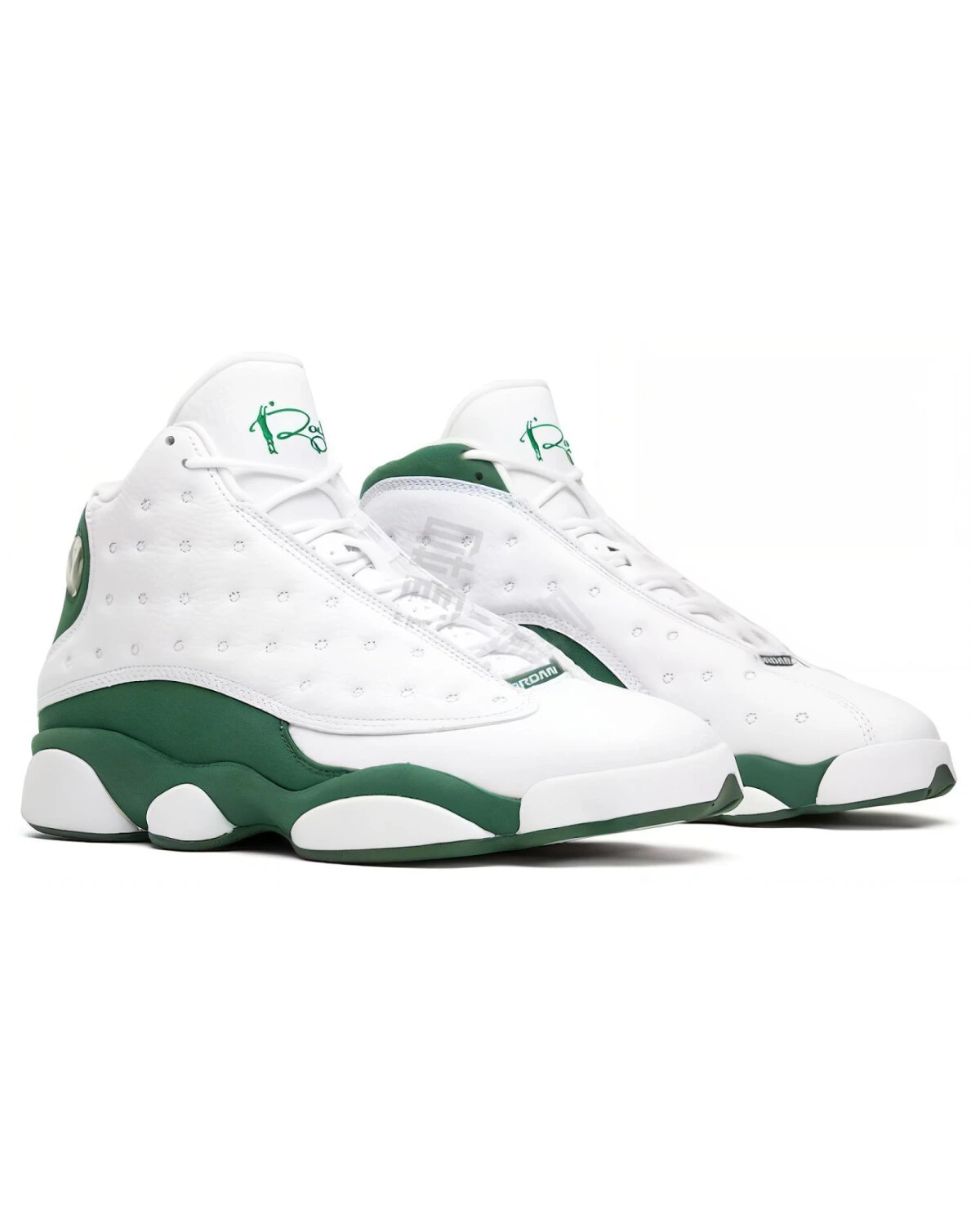 Jordan Air Jordan 13 Retro мужские кроссовки белые с зеленым картинка