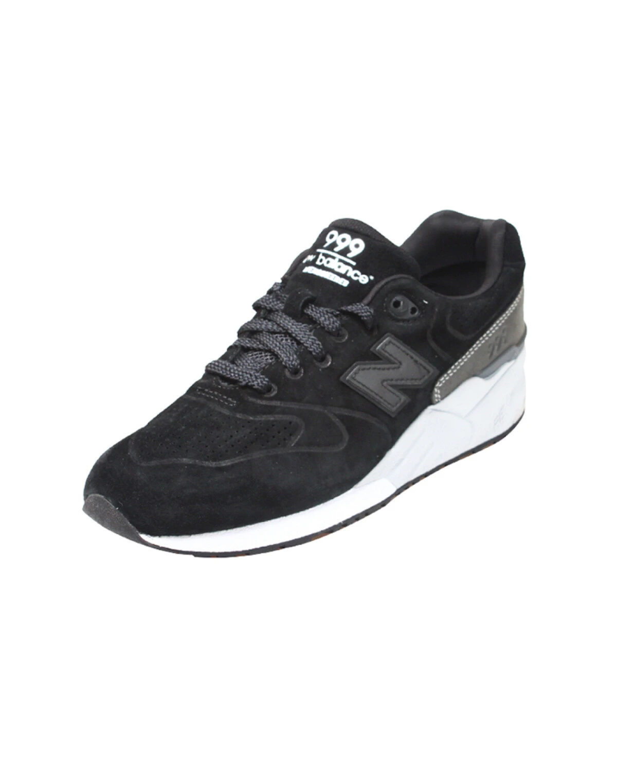 New Balance NB 999 унисекс кроссовки для бега из замши чёрно-белые картинка