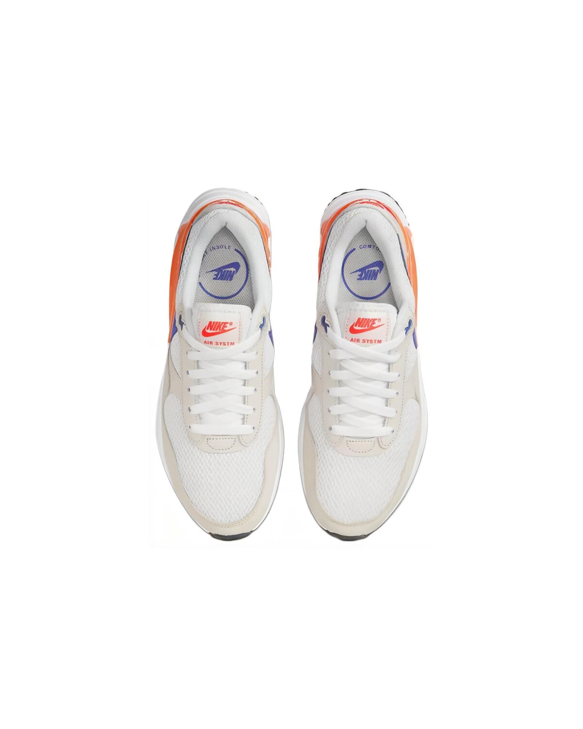 Nike Air Max SYSTM женские повседневные кроссовки с амортизацией бело-оранжевые картинка