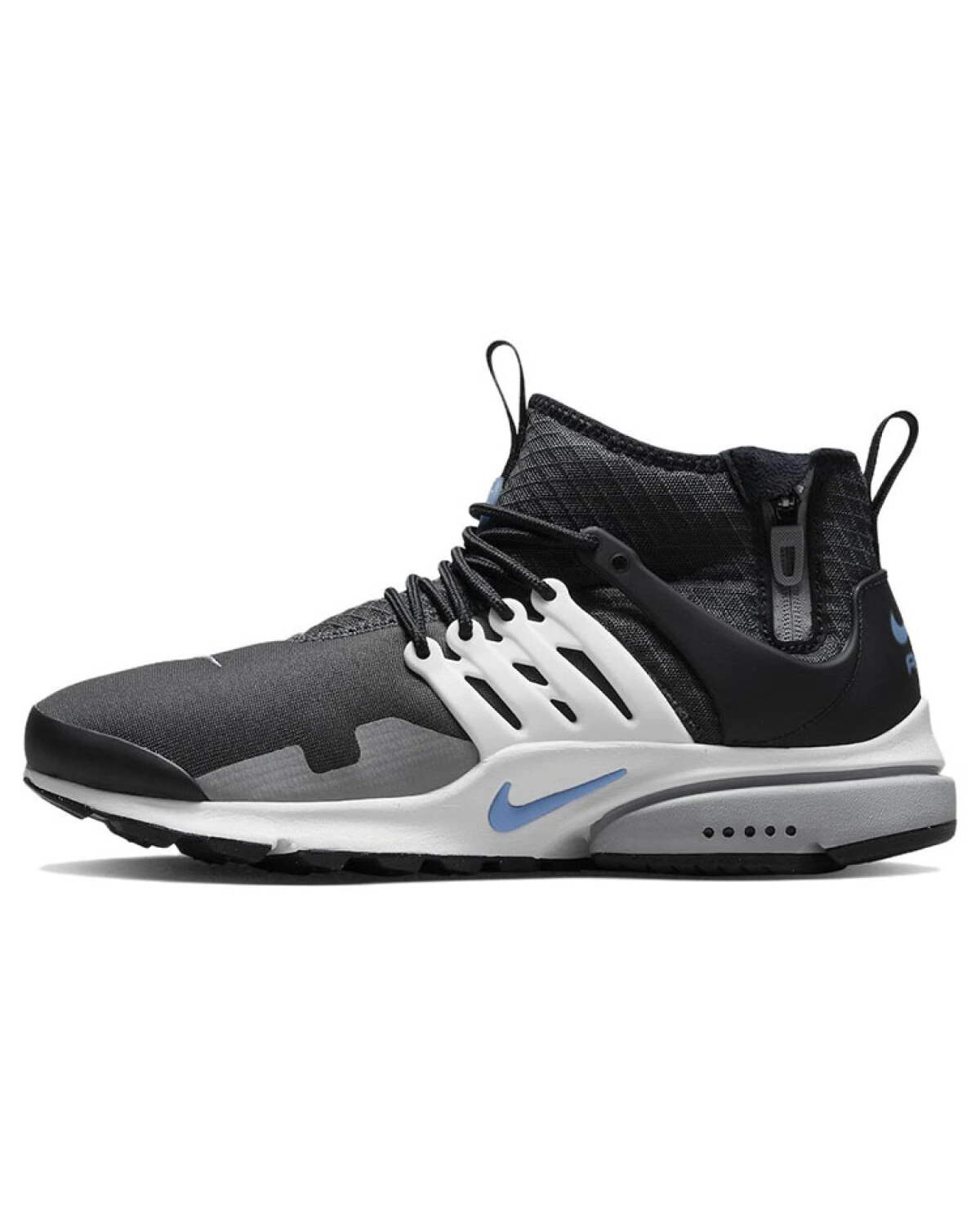 Nike Air Presto унисекс кроссовки черно-белые с синим картинка
