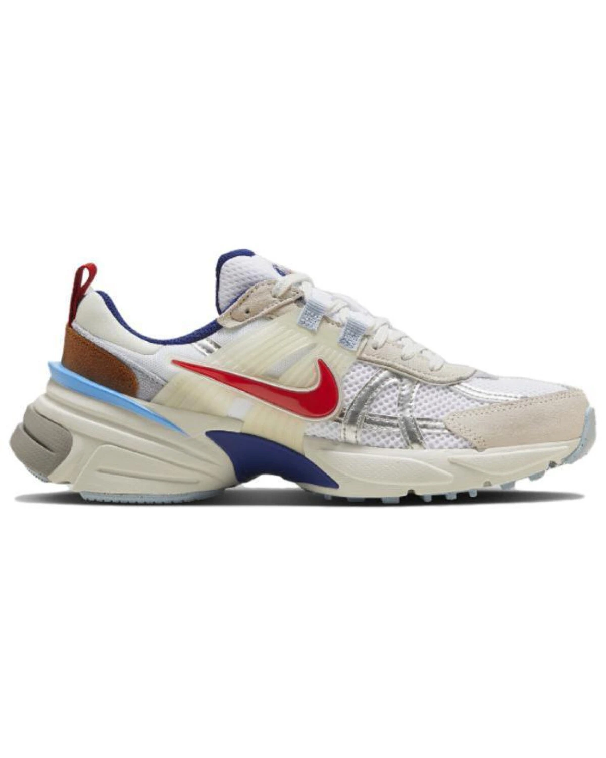 Nike V2K Run унисекс кроссовки белые с серым и красным картинка
