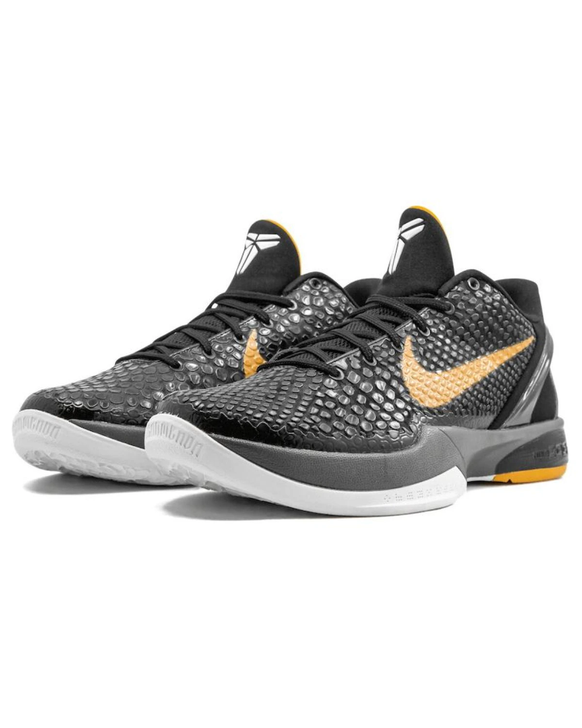 Nike Zoom Kobe 6 Black Del Sol мужские баскетбольные кроссовки черно-желтые картинка
