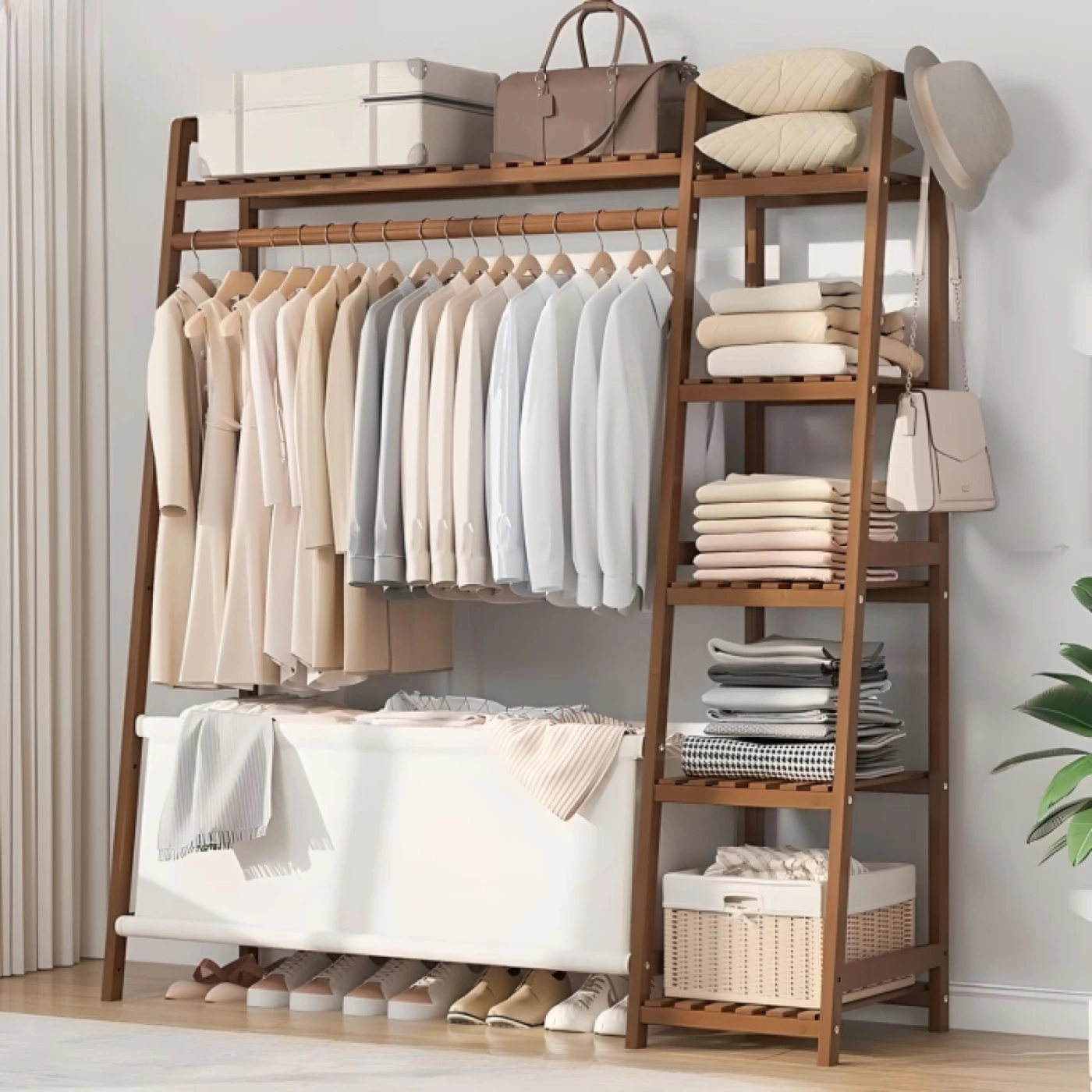 Напольная вешалка для одежды (темно-коричневый) картинка