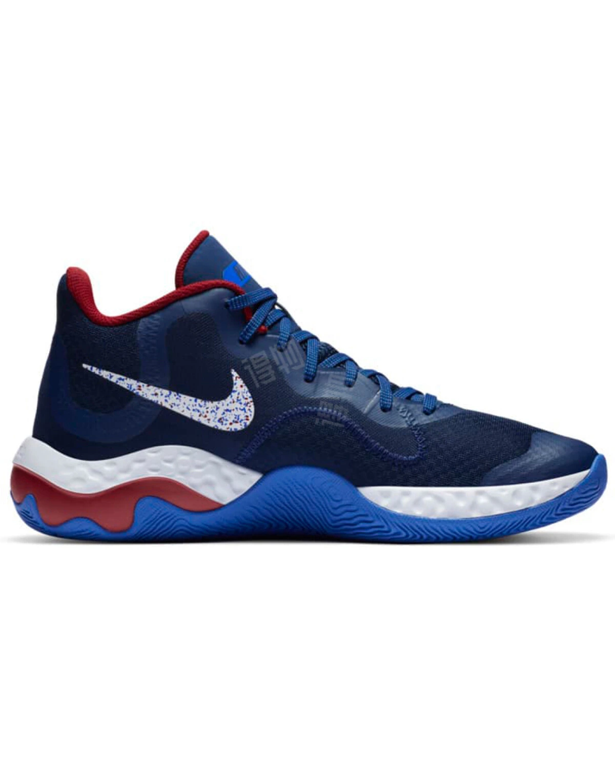 Nike Renew Elevate мужские баскетбольные кроссовки тканевые с амортизацией сине-белые с красным картинка
