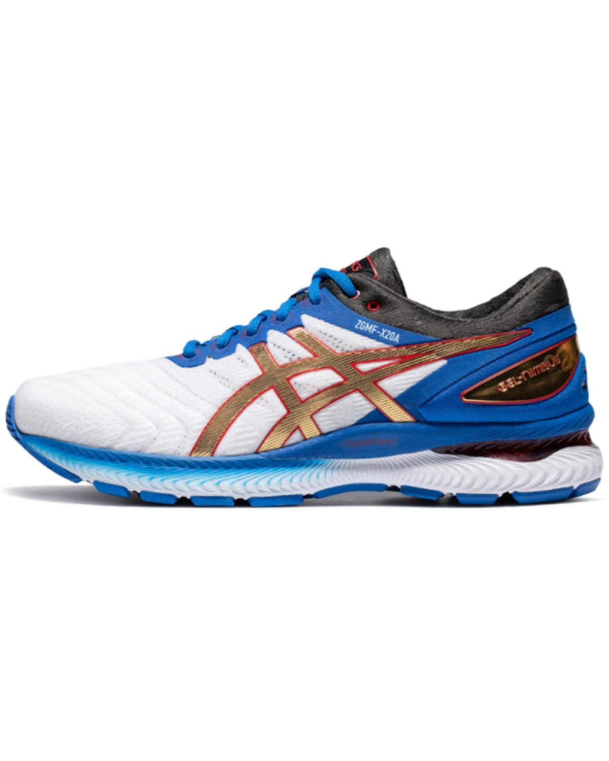 Asics GEL-Nimbus 22 мужские спортивные кроссовки для бега белые с синим картинка