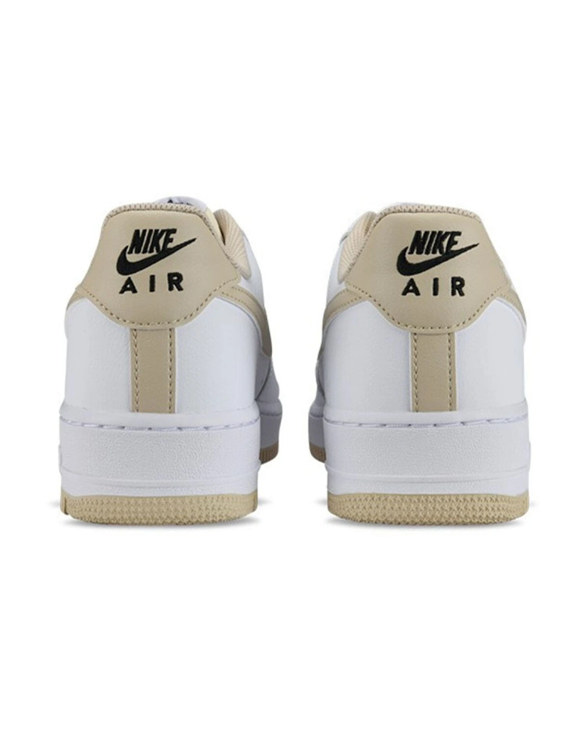 Nike Air Force 1 повседневные кроссовки белые с бежевым логотипом картинка