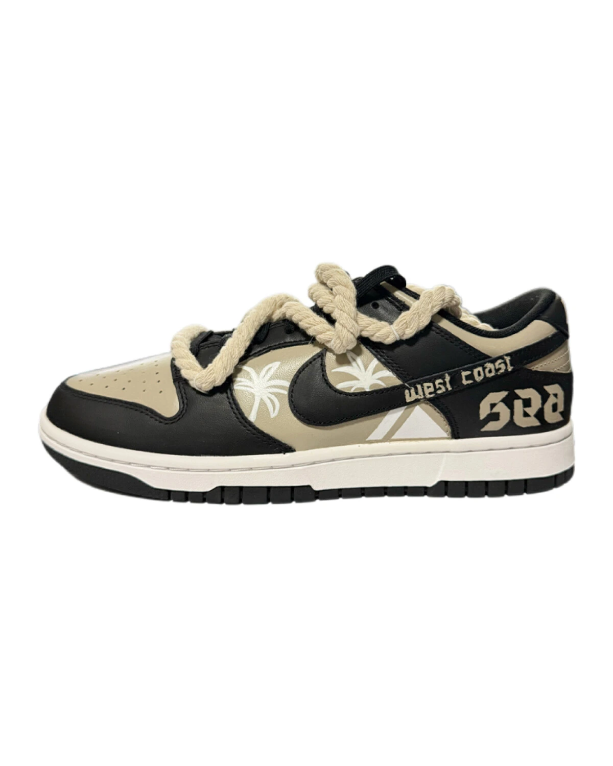 Nike Dunk Low Retro мужские кроссовки кожаные с принтом пальм и двойными шнурками картинка