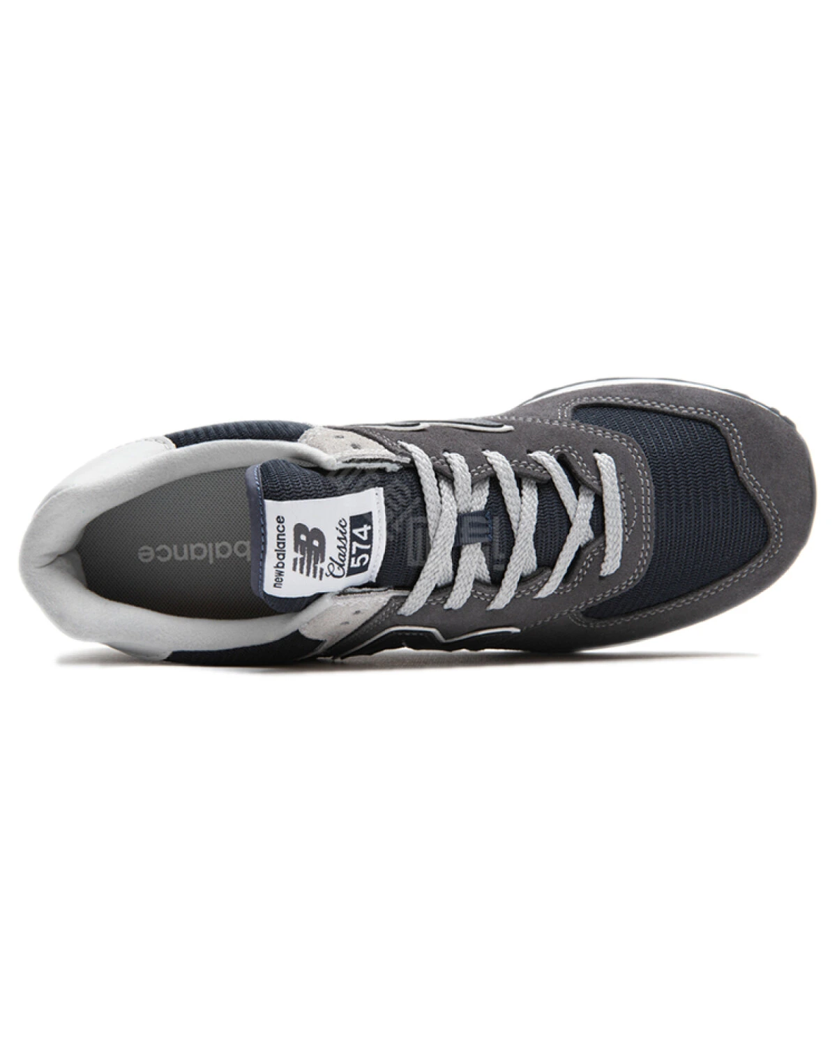 New Balance 574 унисекс кроссовки из ткани и кожи серые картинка