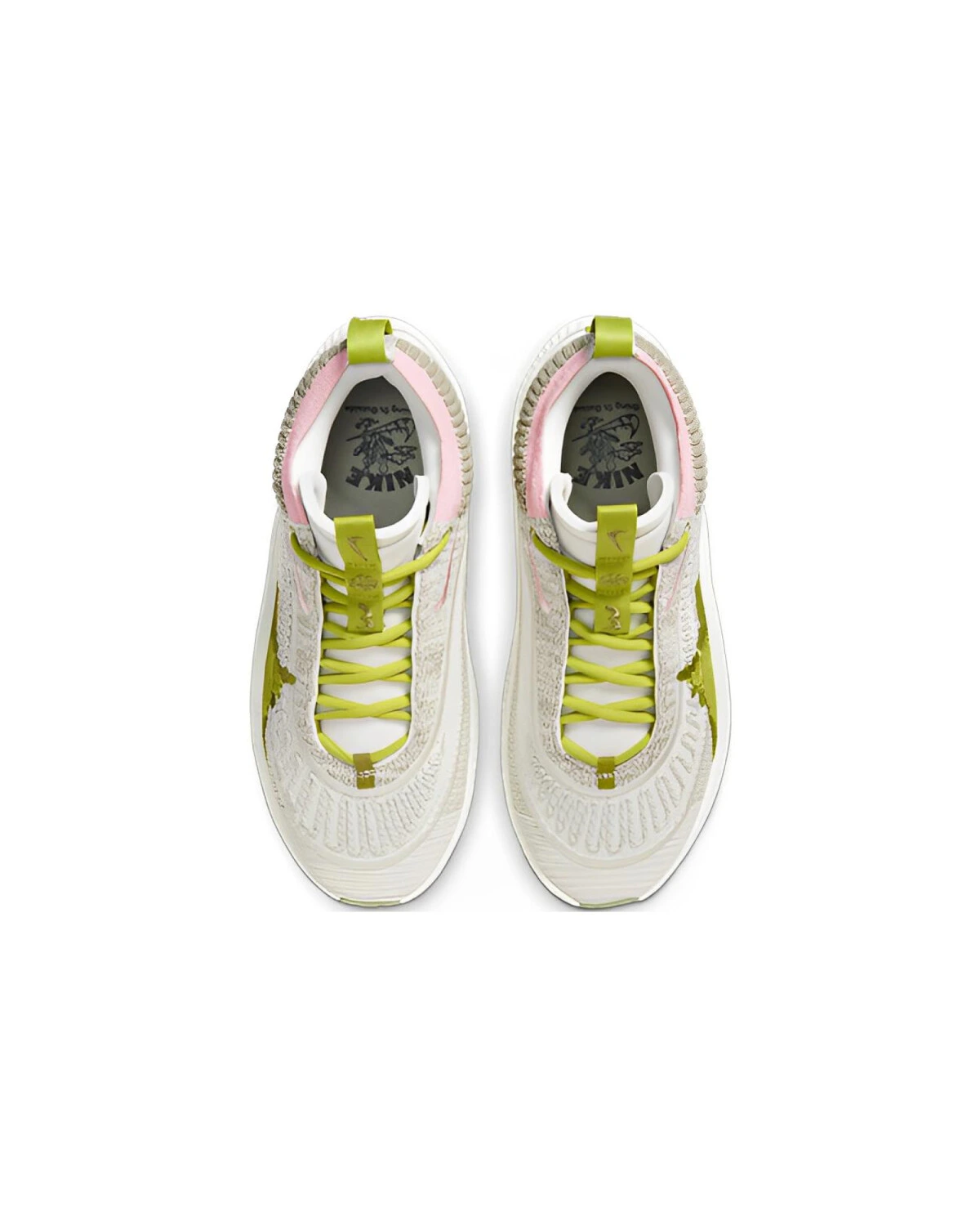 Nike Cosmic Unity 3 унисекс баскетбольные кроссовки бело-зелёные картинка