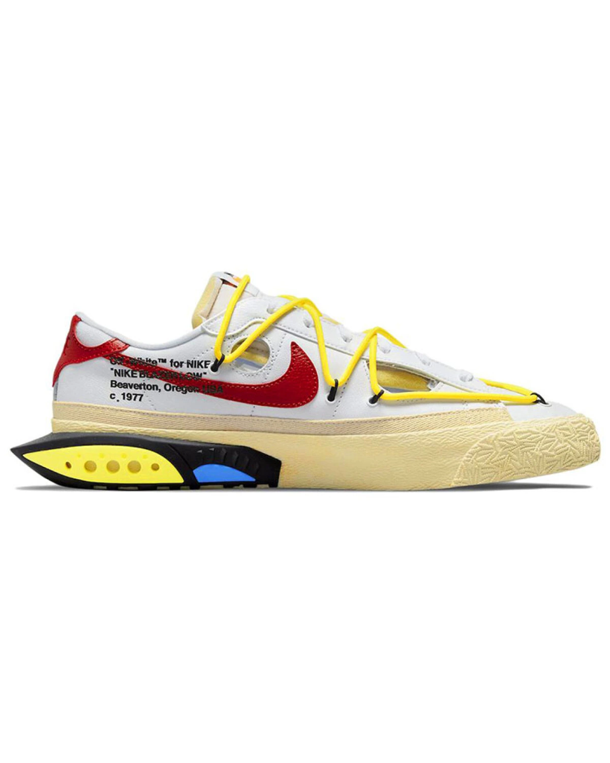 Nike Blazer кроссовки для скейтбординга белые с жёлтыми шнурками картинка