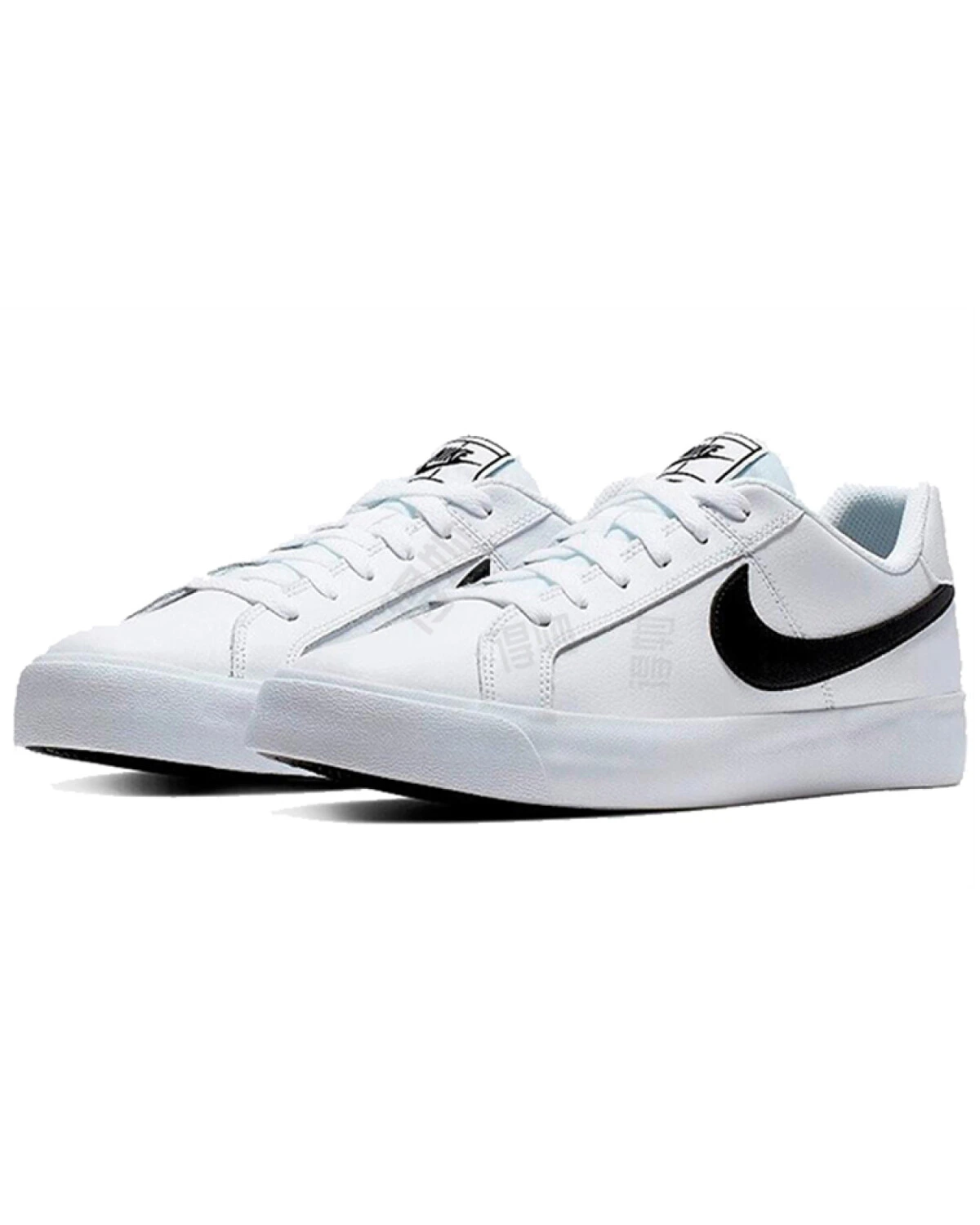 Nike Court Royale Ac унисекс кеды бело-черные с шнуровкой и противоскользящей подошвой картинка