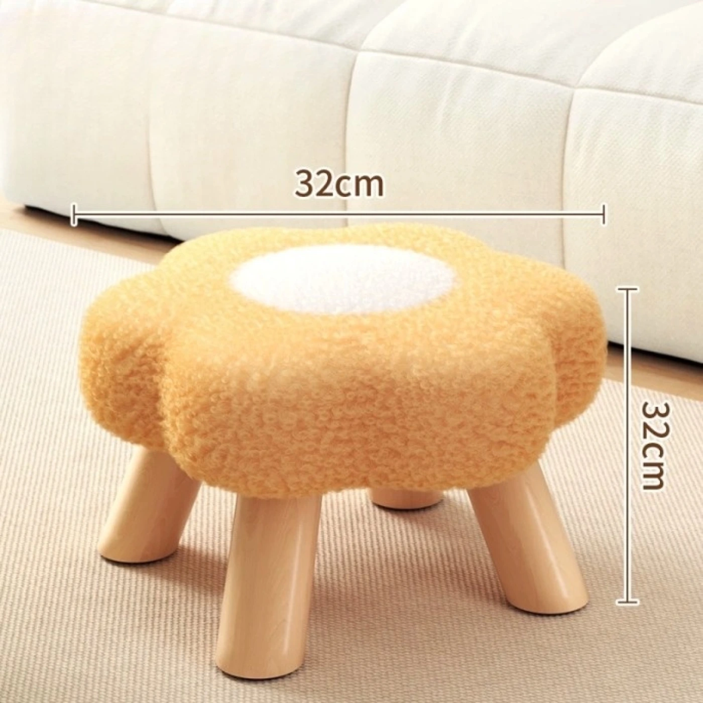 Маленький табурет в виде цветка (желтый) картинка