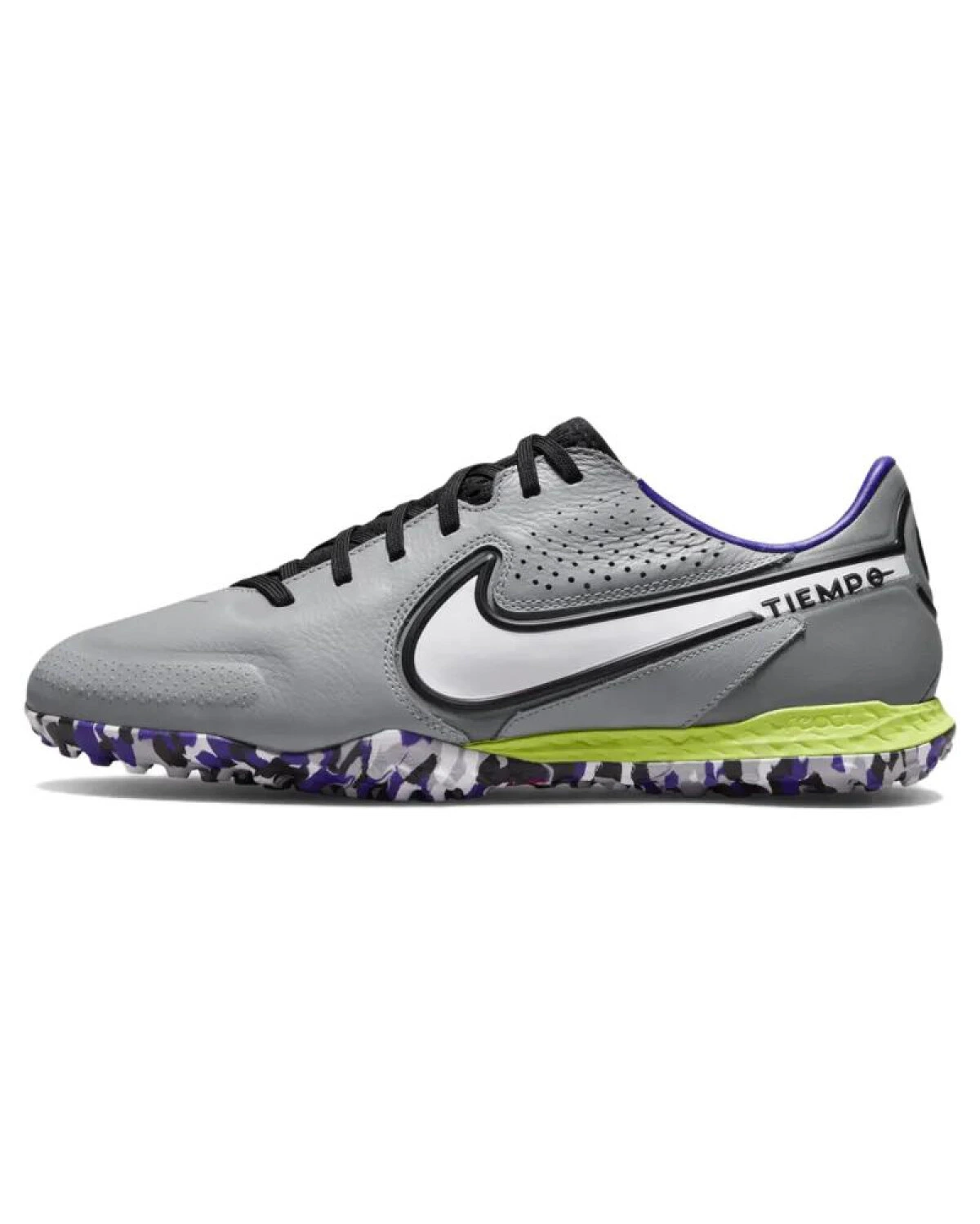 Nike Tiempo Legend 9 Pro мужские футбольные кроссовки серо-фиолетовые с резиновыми шипами картинка