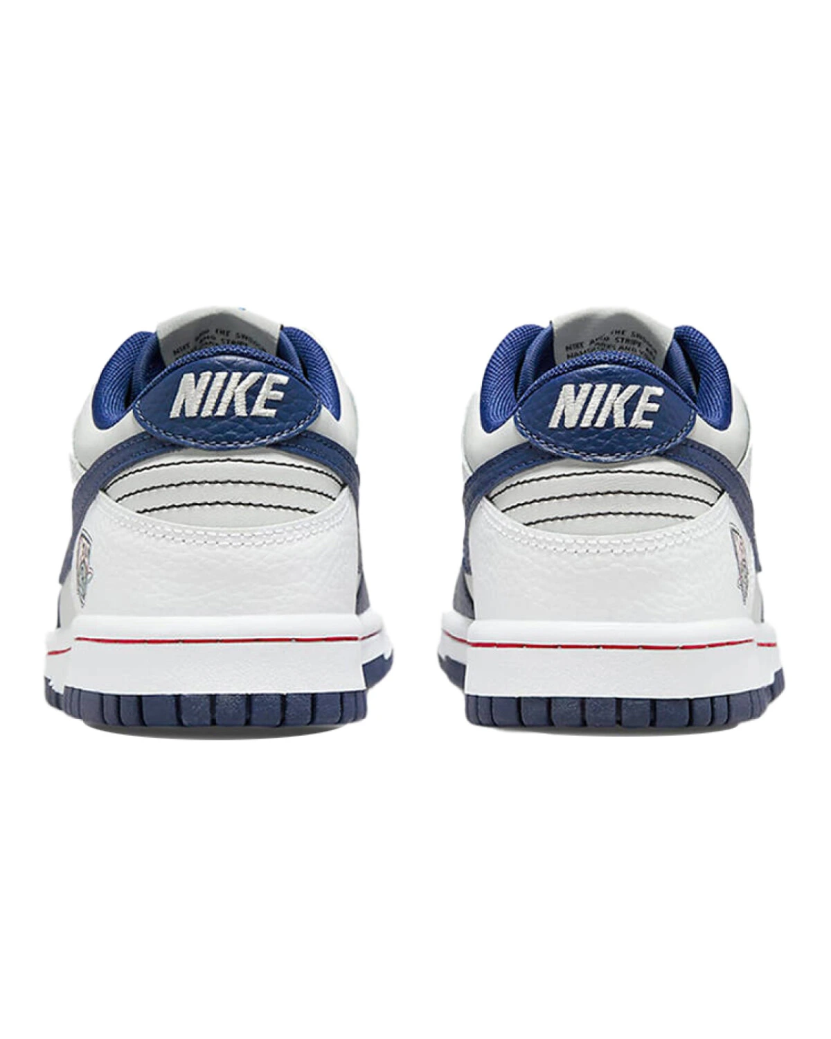 Nike Dunk EMB "Brooklyn Nets" детские кеды кожаные бело-синие картинка