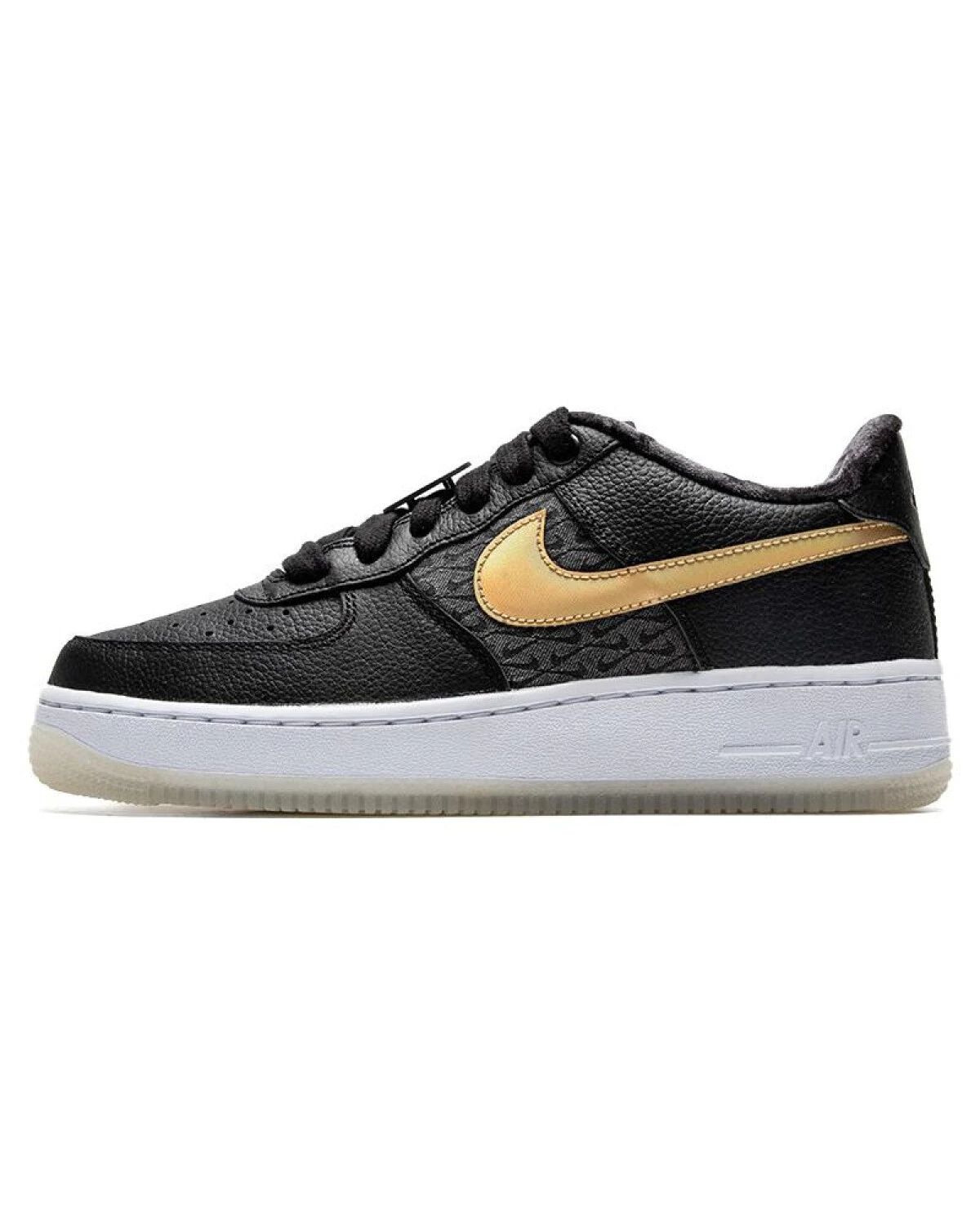 Nike Air Force 1 детские кроссовки черные кожаные картинка
