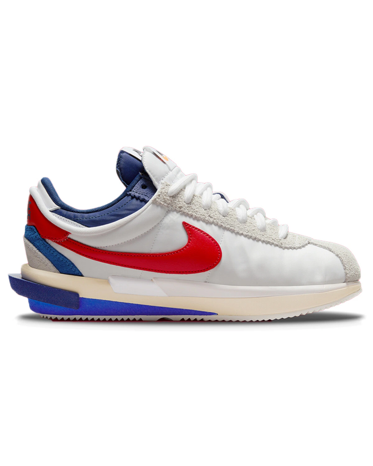 Sacai x Nike Zoom Cortez унисекс повседневные кроссовки бело-красно-синие картинка