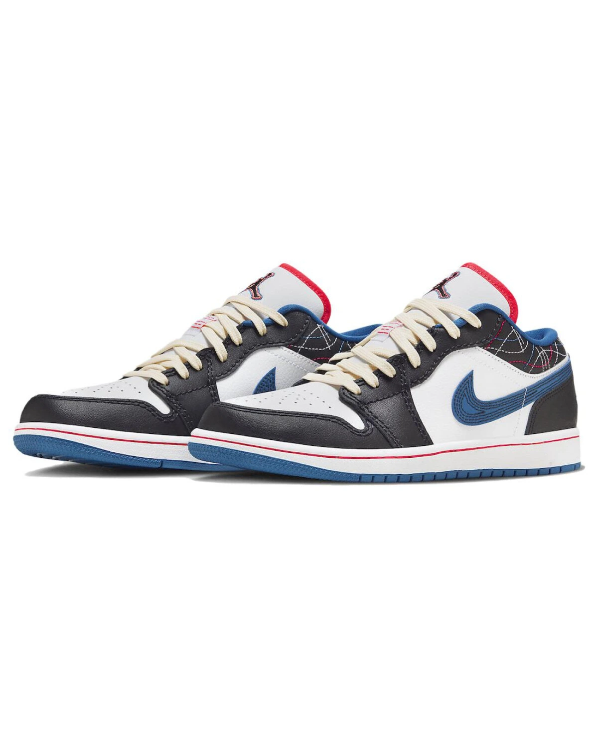 Jordan Air Jordan 1 унисекс кроссовки бело-черные на шнуровке картинка