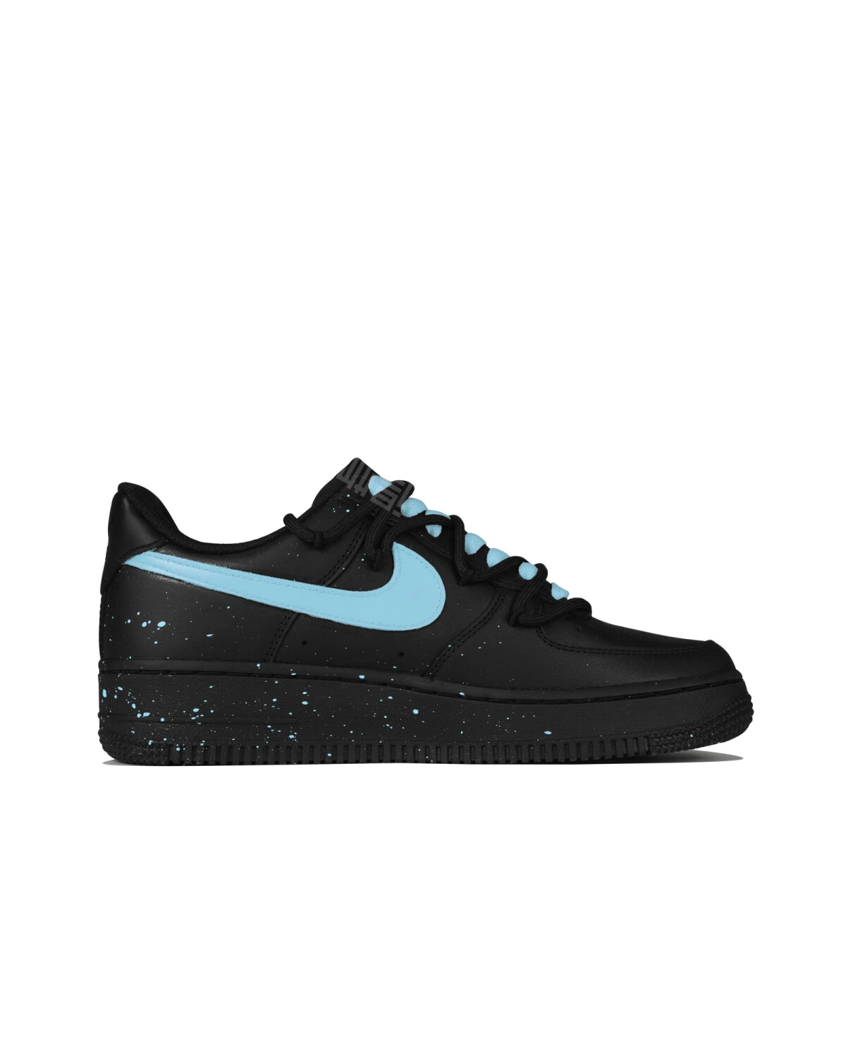 Nike Air Force 1 unisex кроссовки чёрно-синие картинка