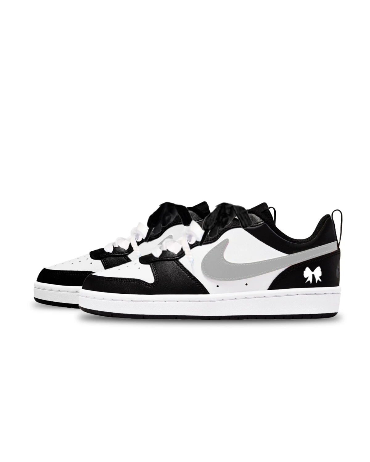 Nike Court Borough унисекс детские кеды серые из искусственной кожи картинка