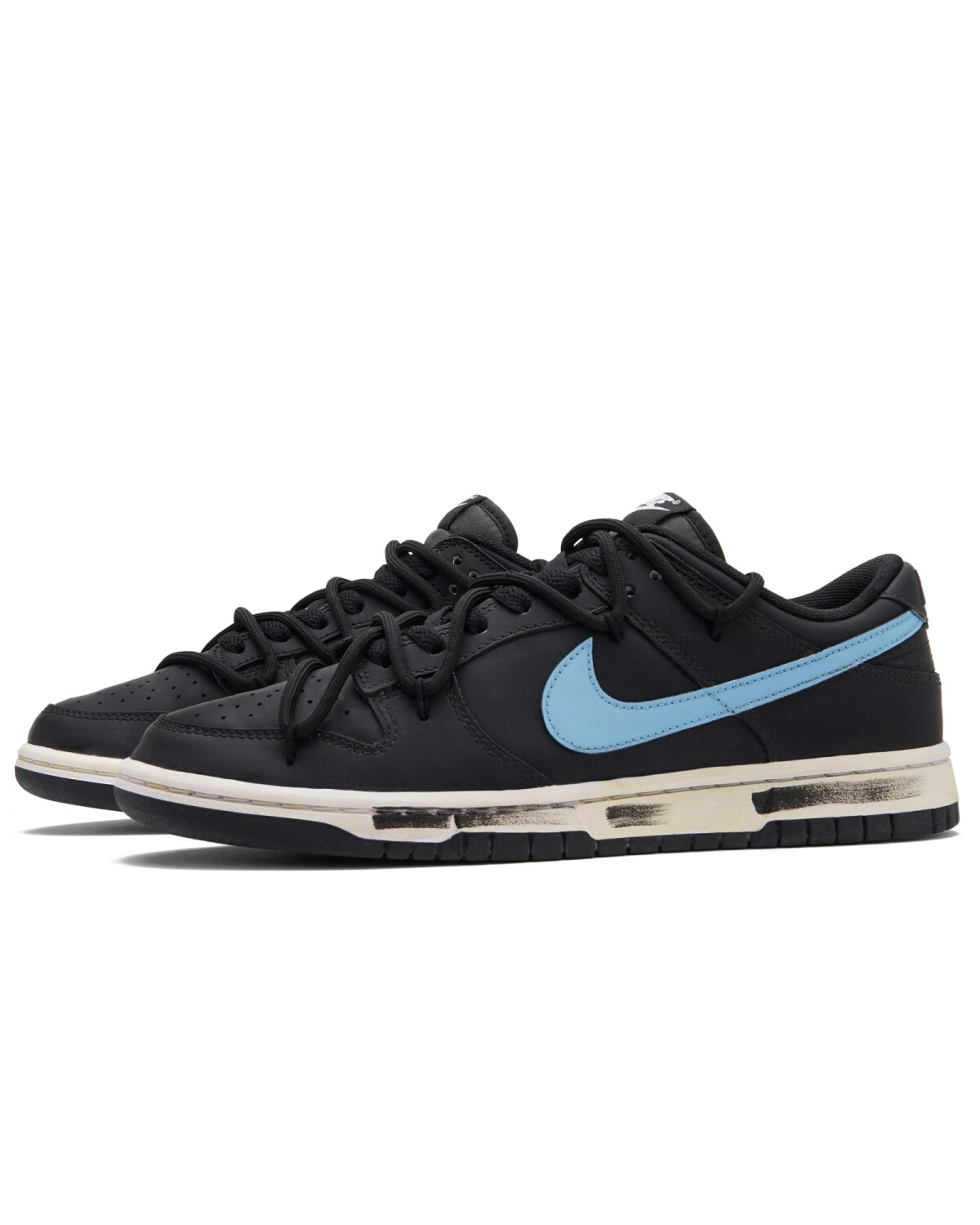 Nike Dunk Black Blue Track мужские и женские кроссовки черно-синие комфортные картинка