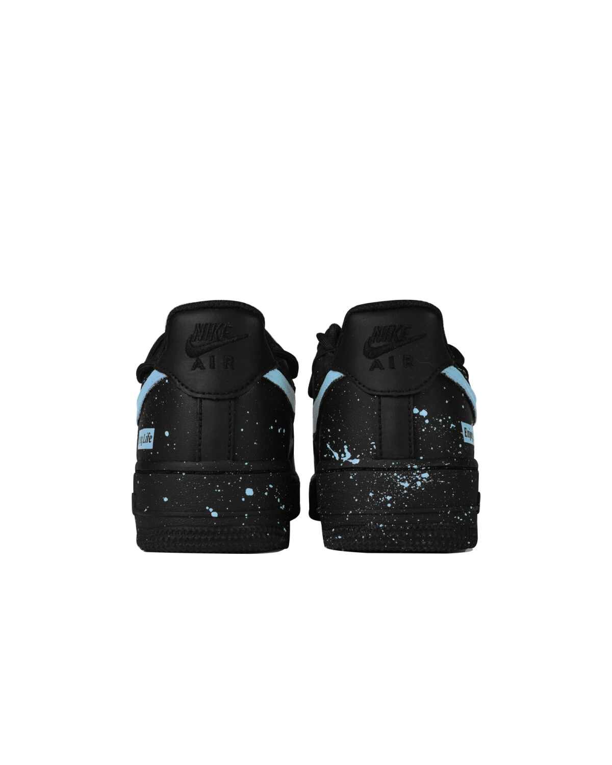 Nike Air Force 1 unisex кроссовки чёрно-синие картинка