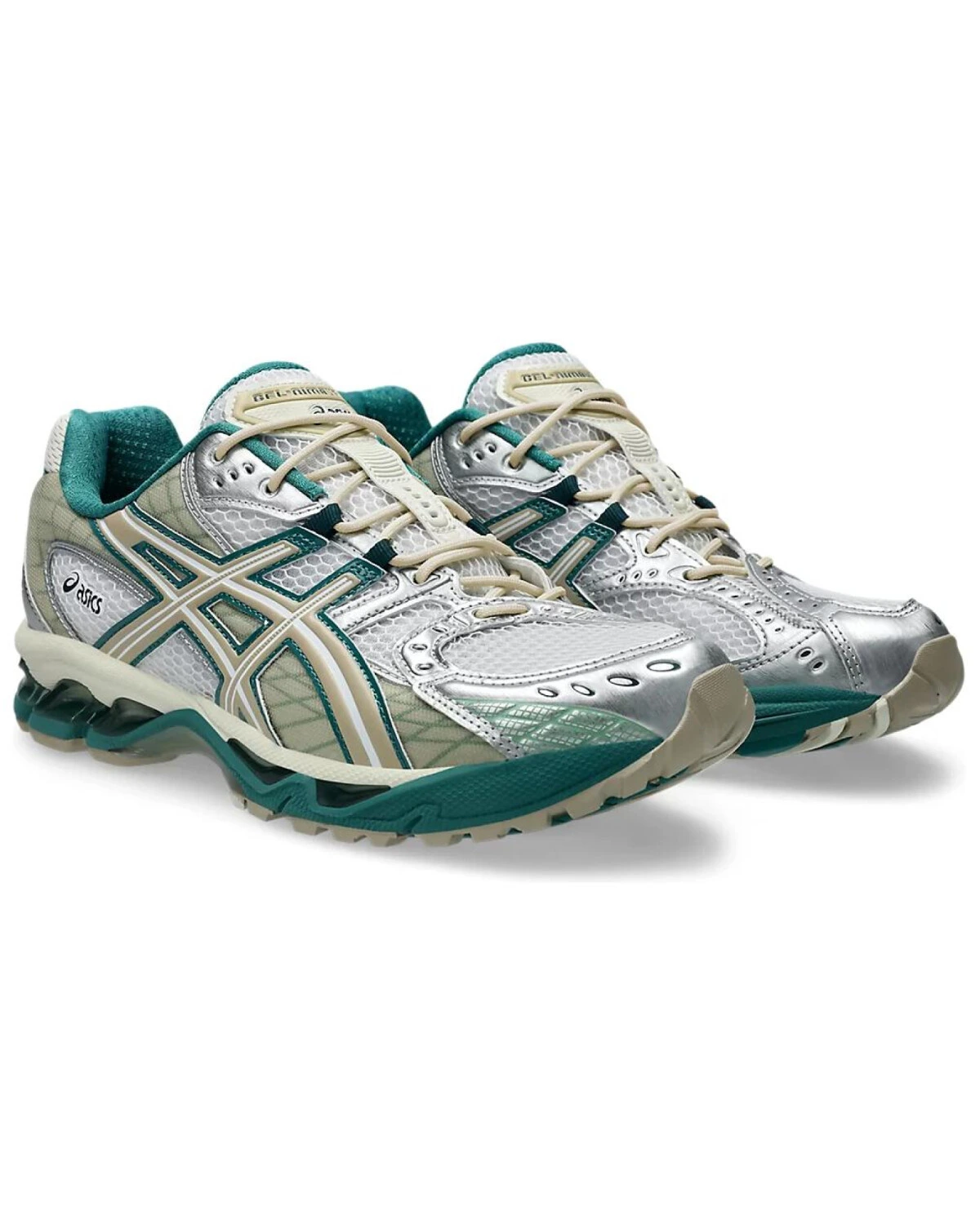 Asics GEL-Nimbus 10.1 унисекс кроссовки сетчатые бело-зеленые картинка