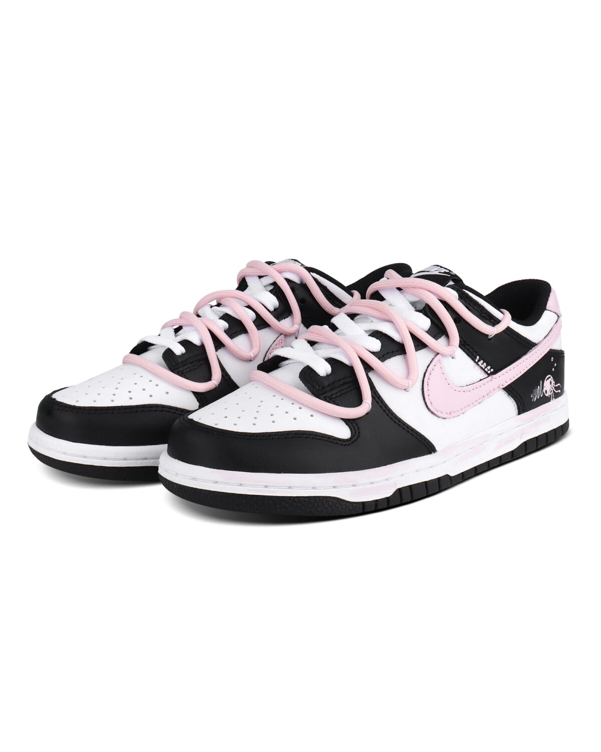 Nike Dunk детские кроссовки легкие с амортизацией черно-розовые картинка