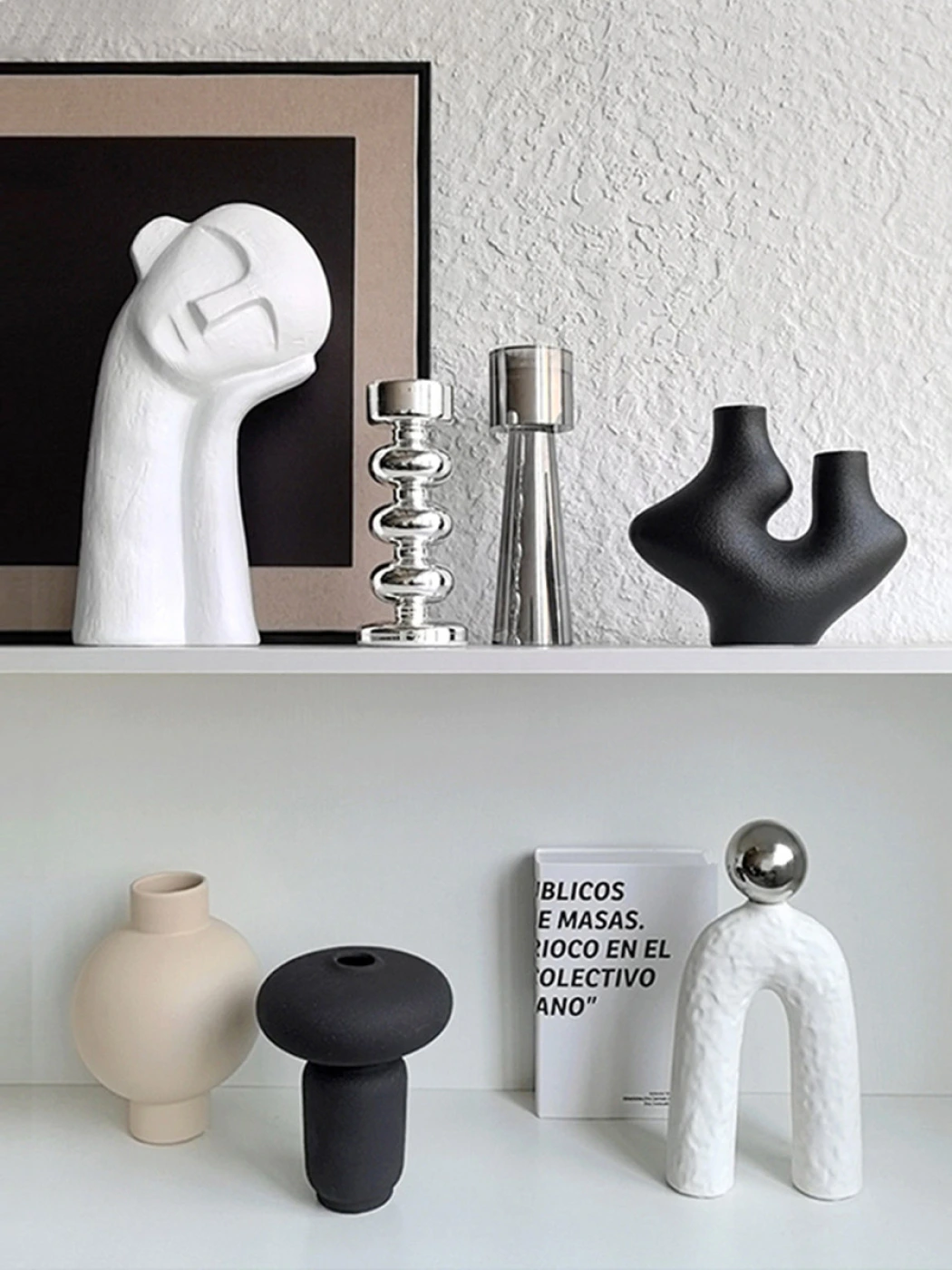 Чёрная матовая ваза в стиле минимализм, ваби-саби картинка