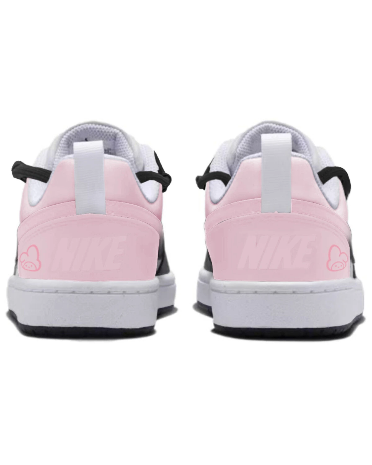 Nike Court Borough детские кеды черно-розовые синтетические повседневные картинка