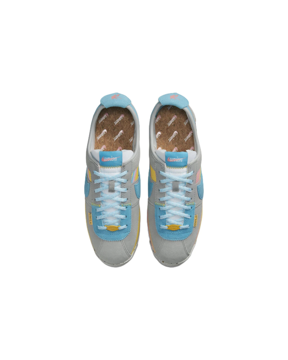 Nike кроссовки для бега серо-голубые с розовыми и желтыми акцентами картинка