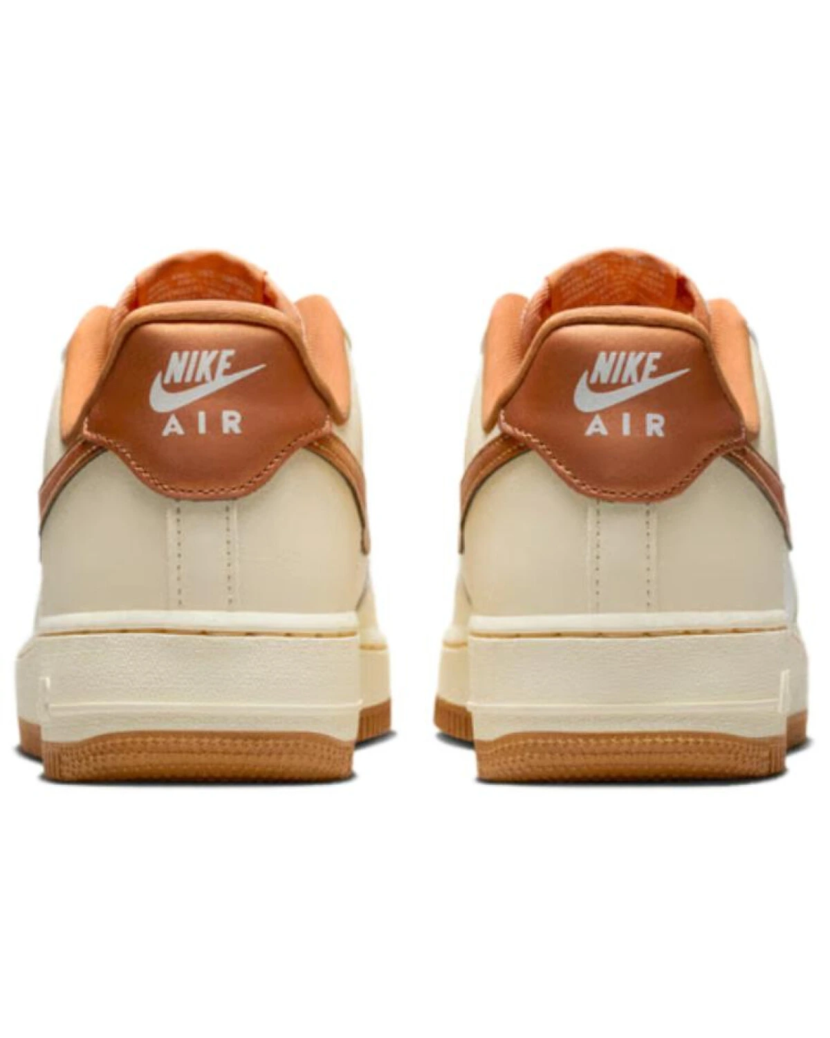 Nike Air Force 1 '07 женские кроссовки на шнуровке бежевые с круглым носком картинка