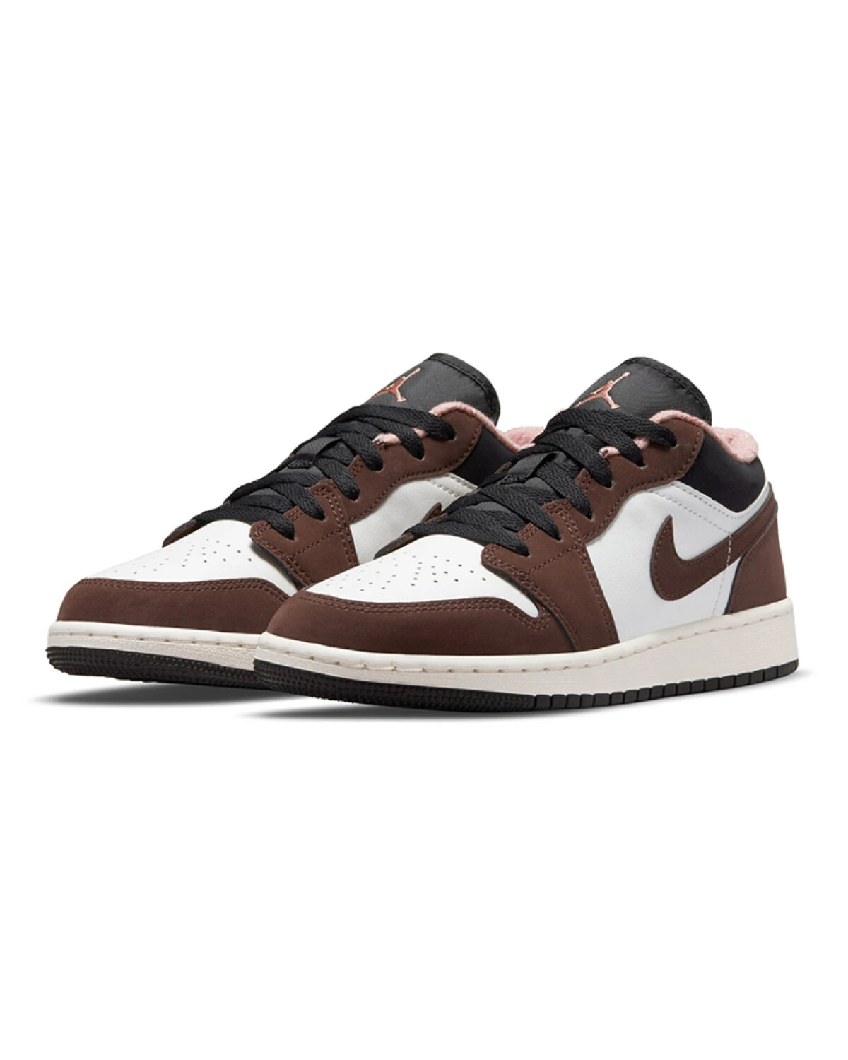 Jordan Air Jordan 1 детские кроссовки коричневые на шнуровке из кожи картинка