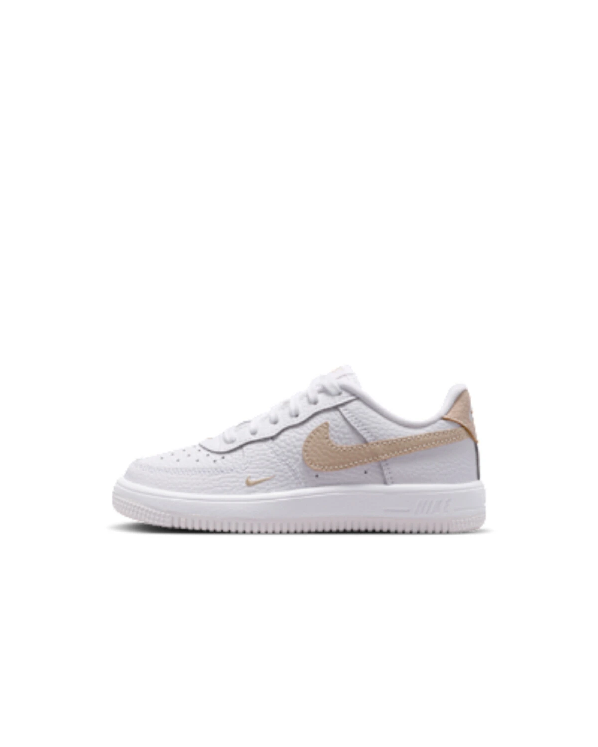 Nike Force 1 детские кроссовки белые кожаные повседневные картинка