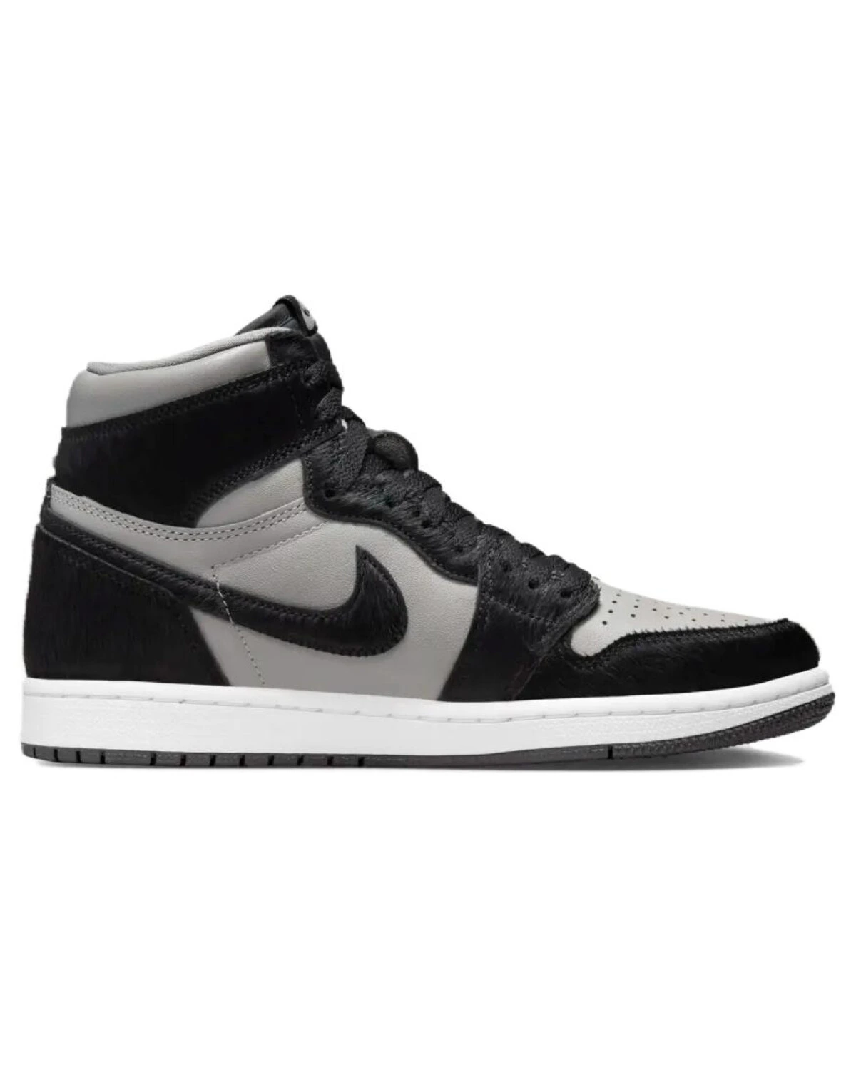 Jordan Air Jordan 1 женские кроссовки высокие чёрно-серые картинка
