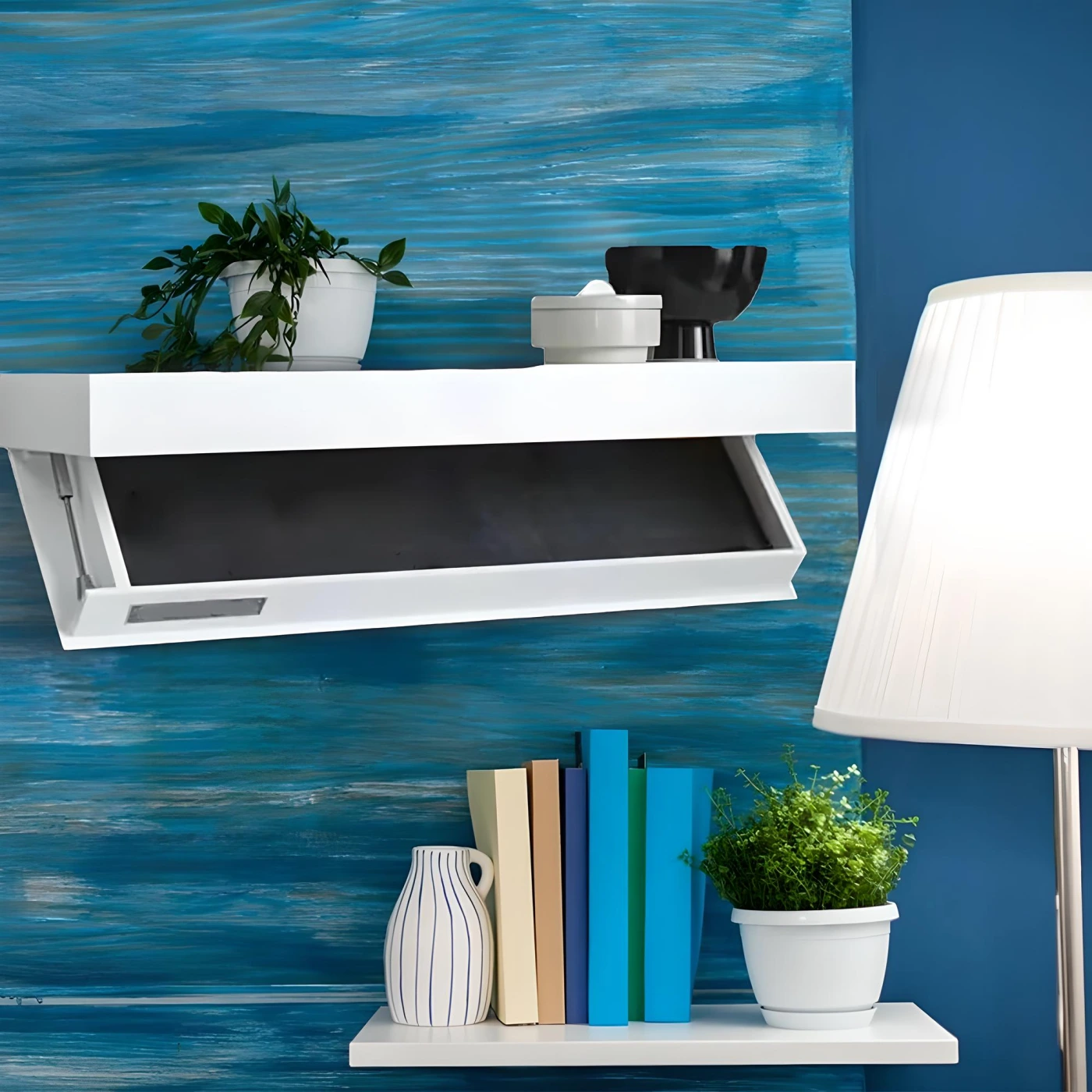 Настенная полка с ящиком картинка