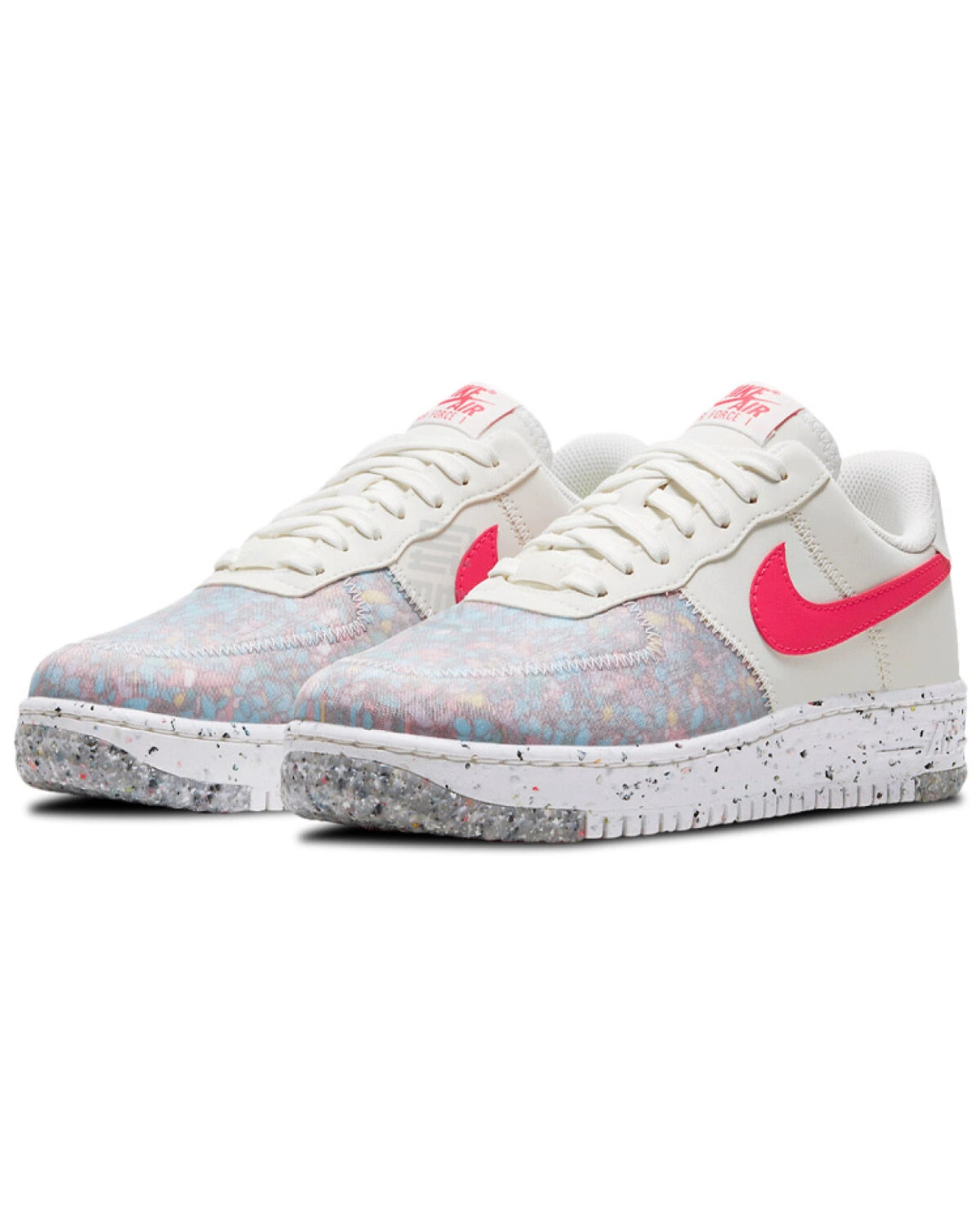 Nike Air Force 1 Crater "Siren Red" женские кроссовки белые с серыми и красными акцентами картинка