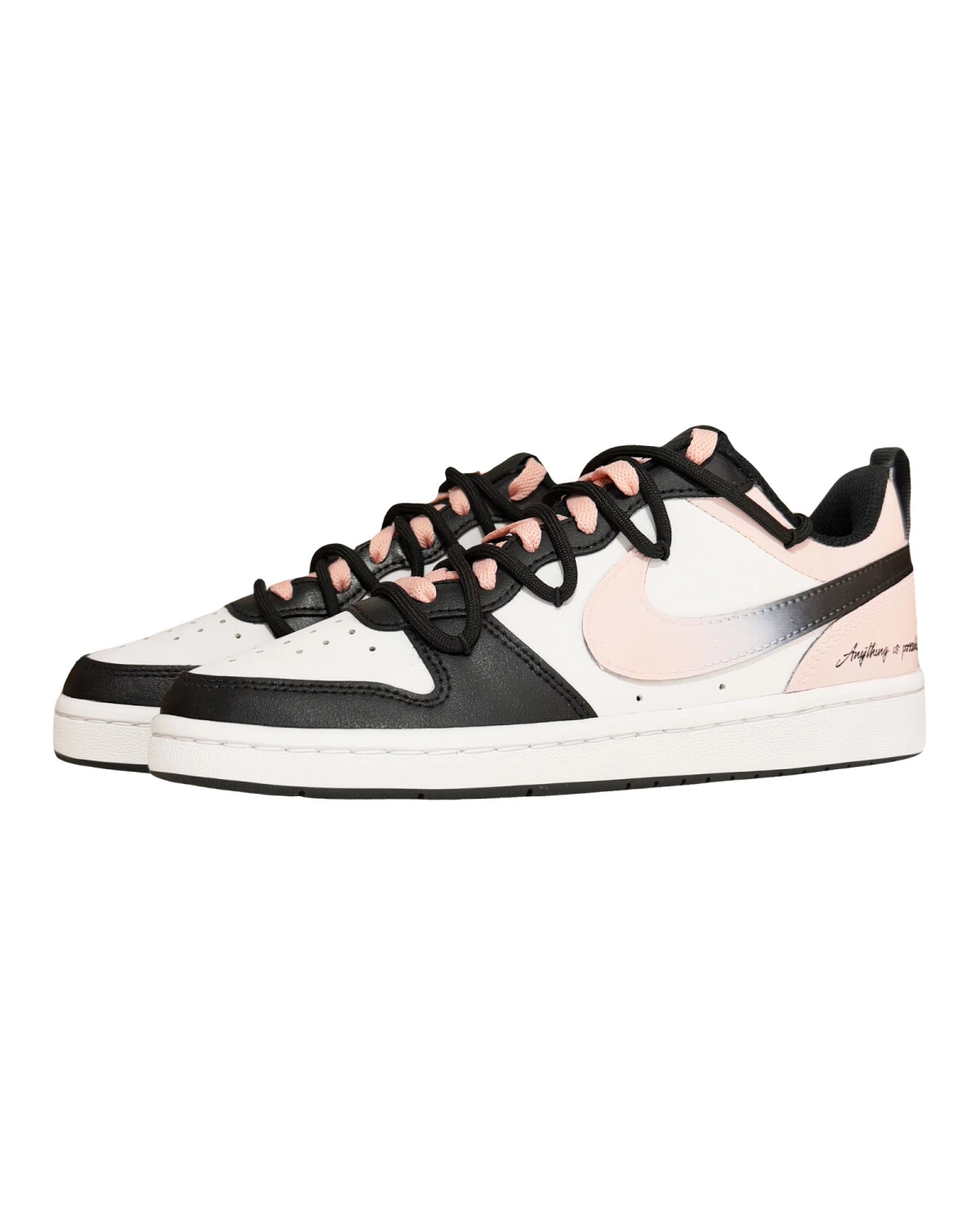 Nike Court Borough детские кеды кожаные черные картинка