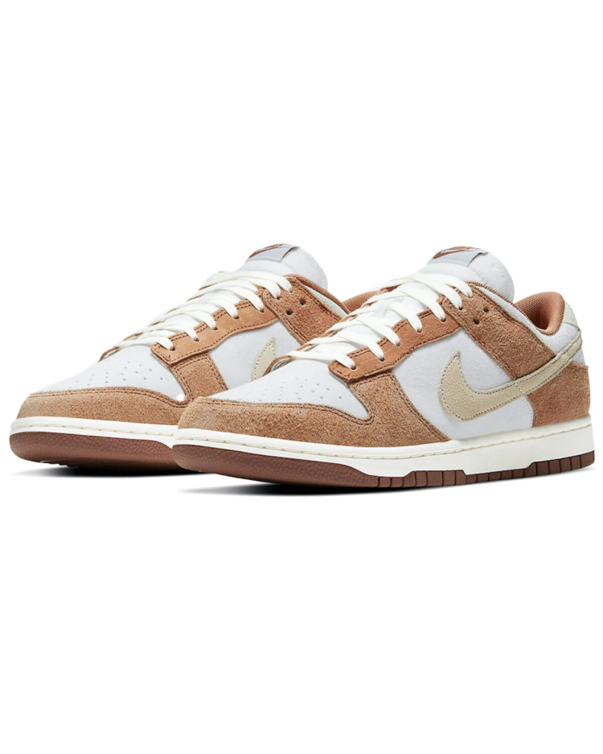 Nike Dunk кроссовки из замши бело-коричневые для скейтбординга картинка