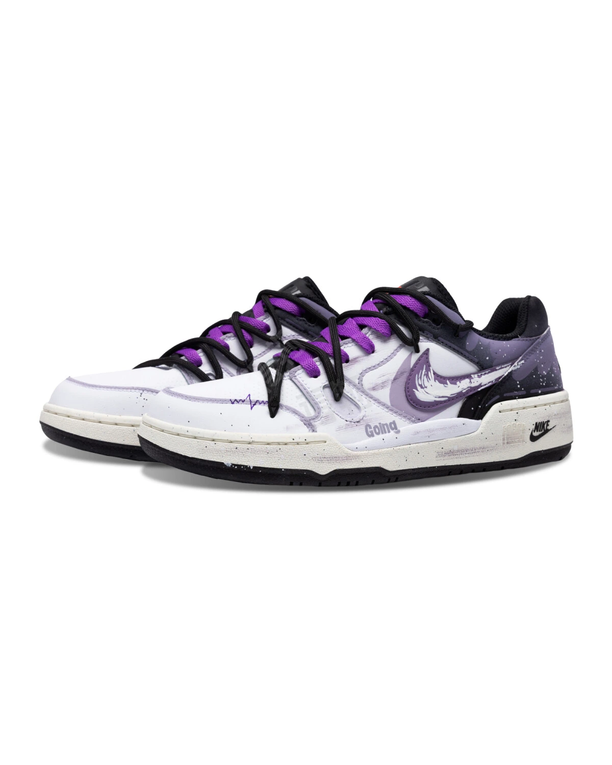 Nike Full Force мужские кроссовки черно-фиолетовые износостойкие картинка