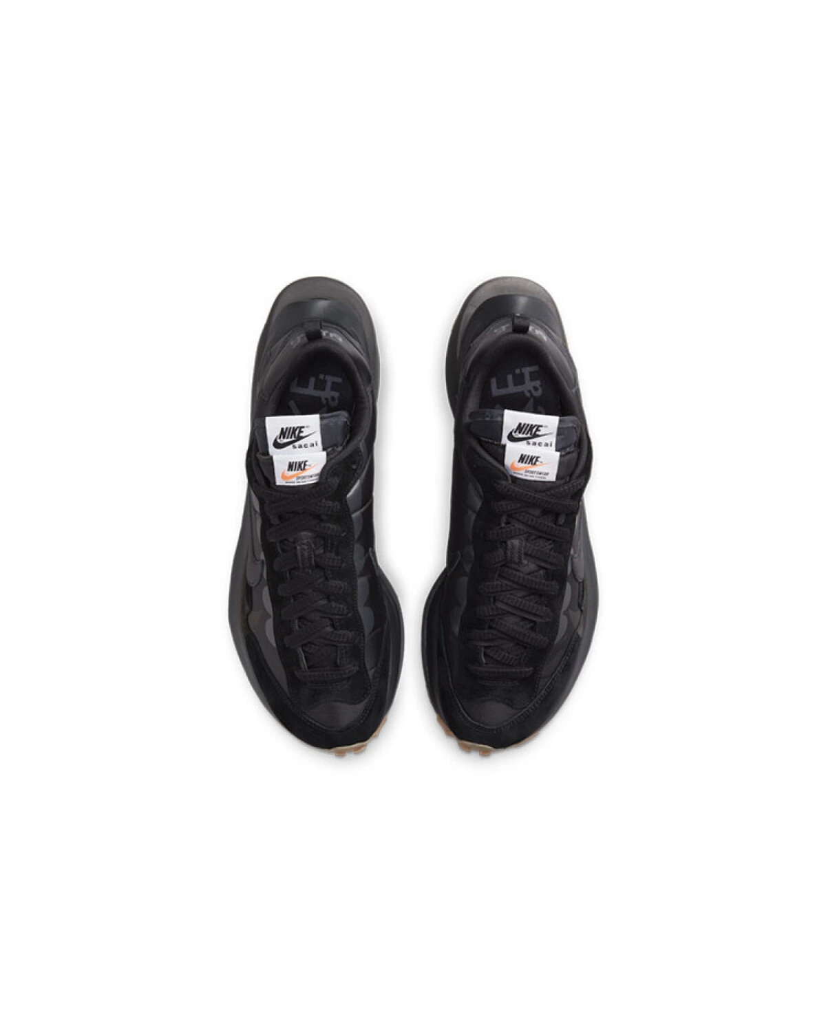 Sacai x Nike VaporWaffle unisex кроссовки черные с резиновой подошвой картинка