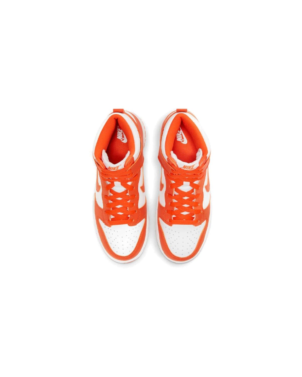 Nike Dunk Orange Blaze детские кроссовки высокие кожаные бело-оранжевые картинка
