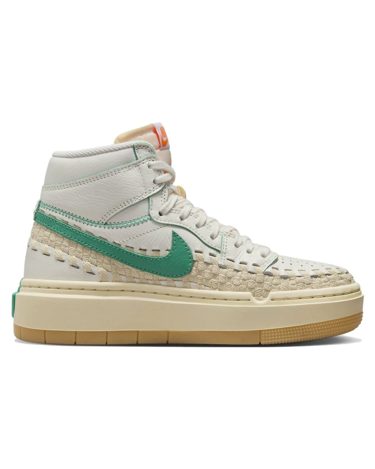 Jordan Air Jordan 1 High Top женские кроссовки бело-зеленые высокие картинка