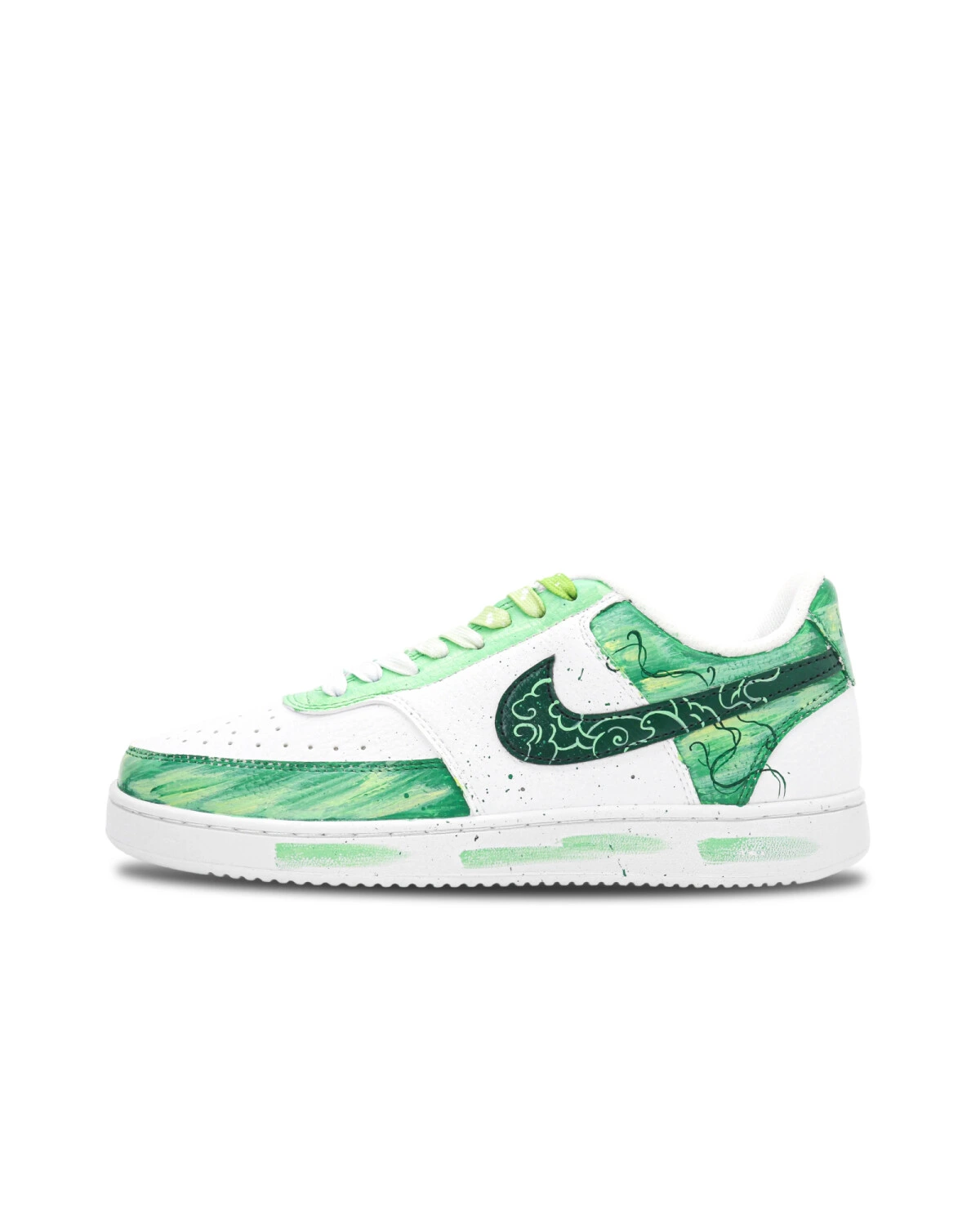 Nike Court Vision 1 унисекс кроссовки кожаные легкие и дышащие зеленые картинка