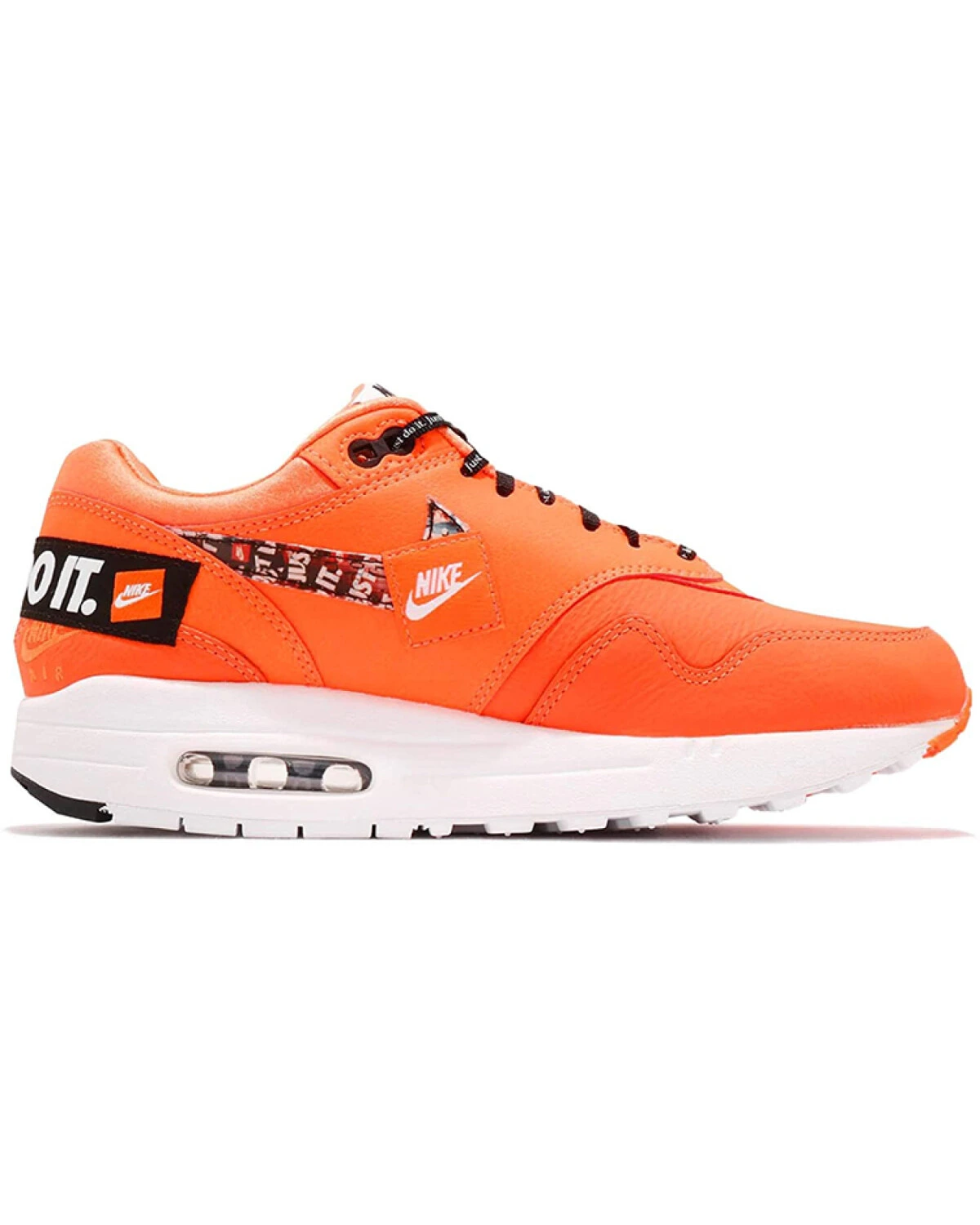 Nike Air Max 1 женские повседневные кроссовки оранжевые с кожаным верхом картинка