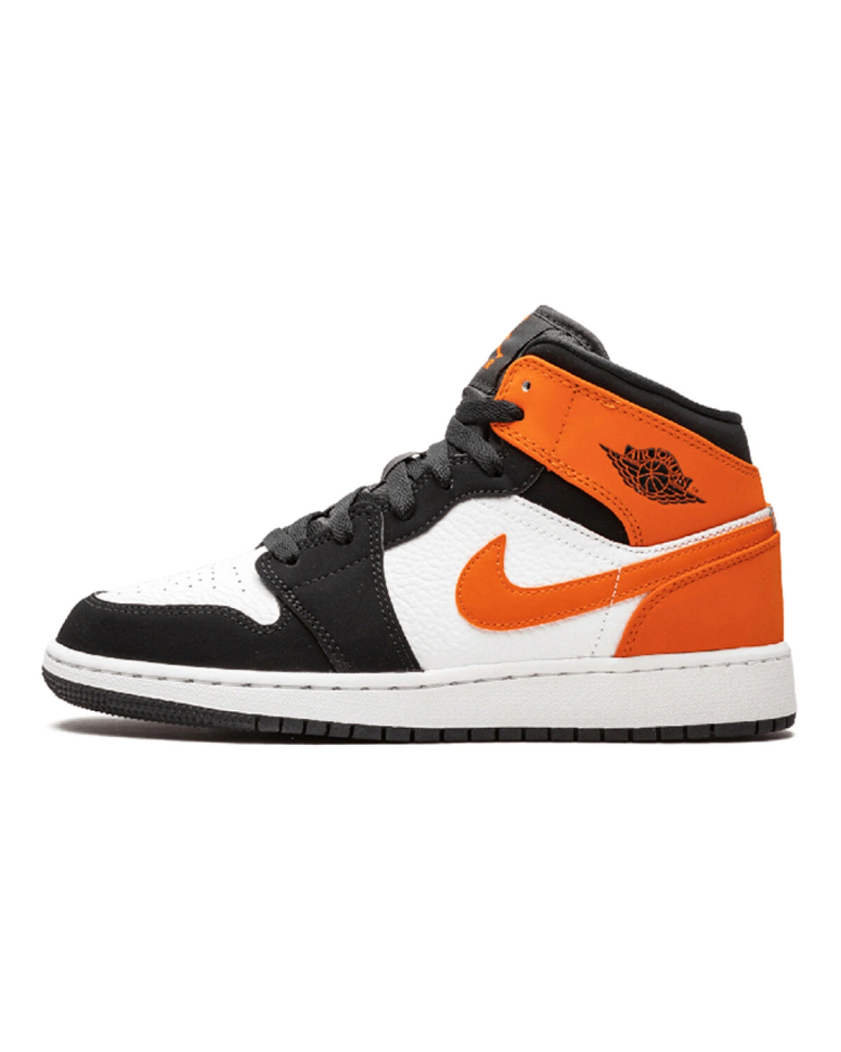 Jordan Air Jordan 1 Mid детские кроссовки черно-оранжевые картинка