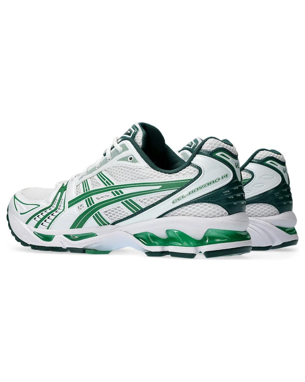 Asics Gel-Kayano 14 женские спортивные кроссовки бело-зелёные картинка