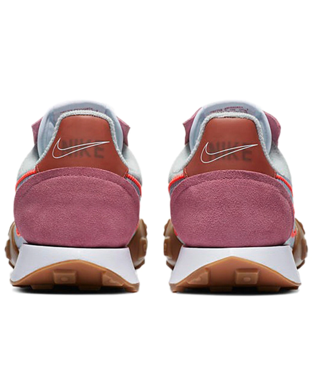 Nike Waffle Racer 2X женские повседневные кроссовки из замши и текстиля бело-розовые картинка